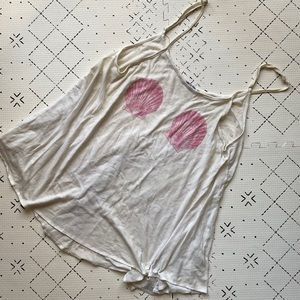 White seashell spaghetti strap tank top